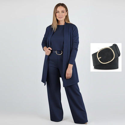 ⏳Tidsbegränsat specialerbjudande⏰✨Elegant 3-delat set med lång kofta, topp och byxor💞