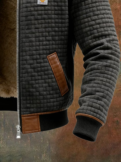 Roveri-Blouson med struktur och hög krage