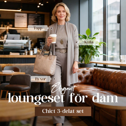 ⏳Tidsbegränsat specialerbjudande⏰✨Elegant 3-delat set med lång kofta, topp och byxor💞