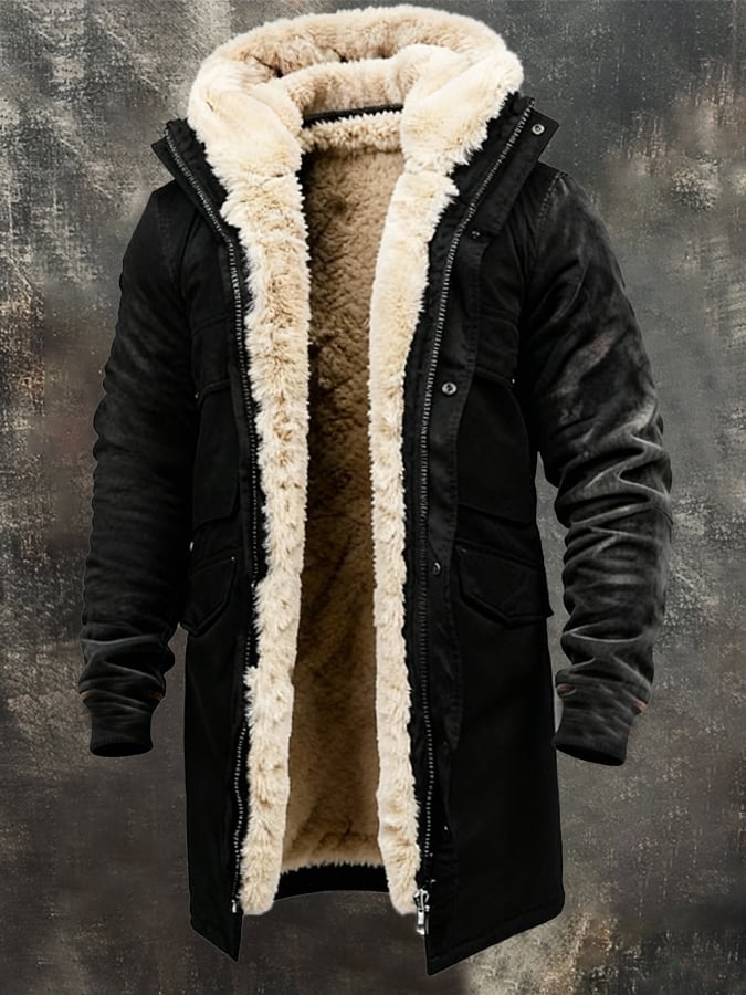 Roveri - Halvlång kappa med raffinerad pälsdetalj