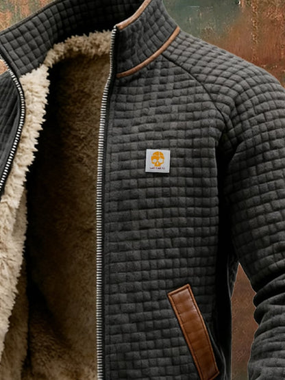 Roveri-Blouson med struktur och hög krage