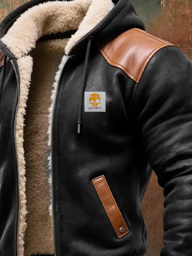 Roveri - Vinterjacka med eleganta detaljer i läder