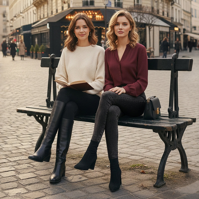 Kvinnors höga midja smala stretch varma magra jeans