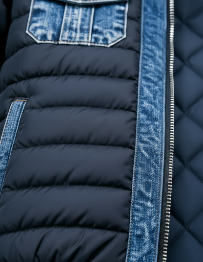 Vincenzo | Hybridjacka i quiltad denim