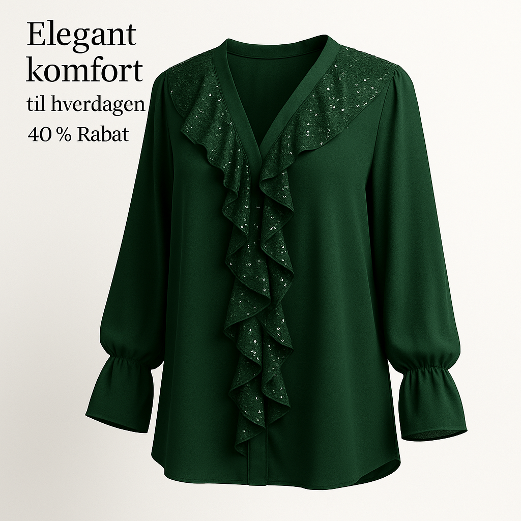 Ksenia – Elegant damebluse med flæsedetaljer