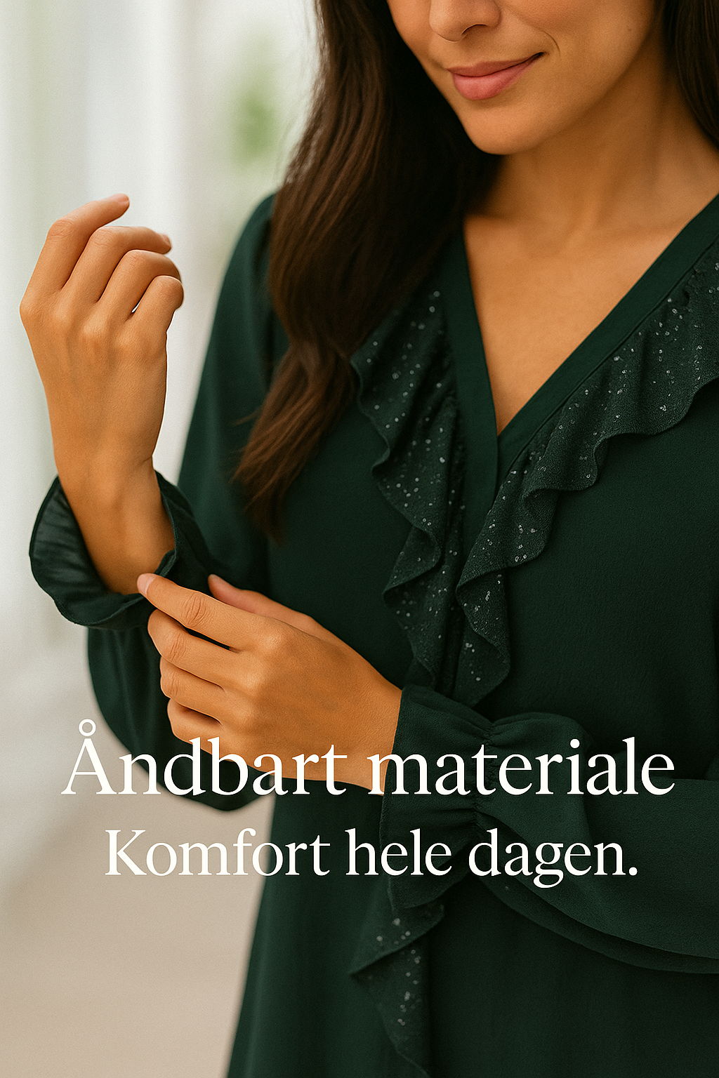 Ksenia – Elegant damebluse med flæsedetaljer