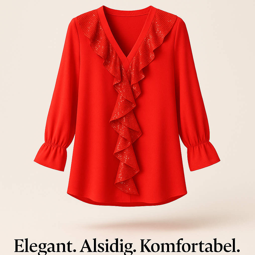 Ksenia – Elegant damebluse med flæsedetaljer