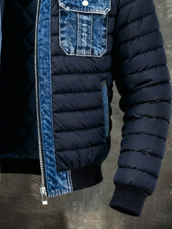 Roveri - Vadderad jacka med raffinerade detaljer i denim