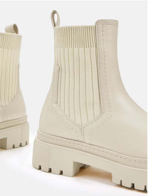 Chunky Chelsea Støvler – Stil & Komfort i Creme