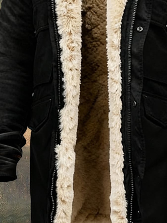 Roveri - Halvlång kappa med raffinerad pälsdetalj