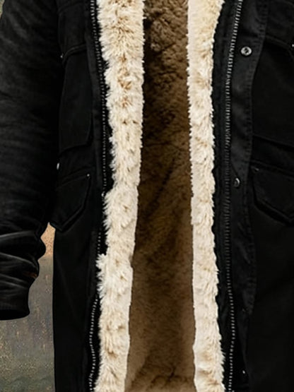 Roveri - Halvlång kappa med raffinerad pälsdetalj