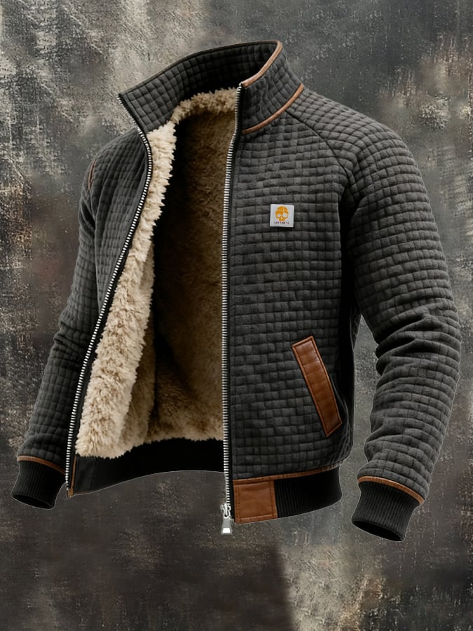 Roveri-Blouson med struktur och hög krage