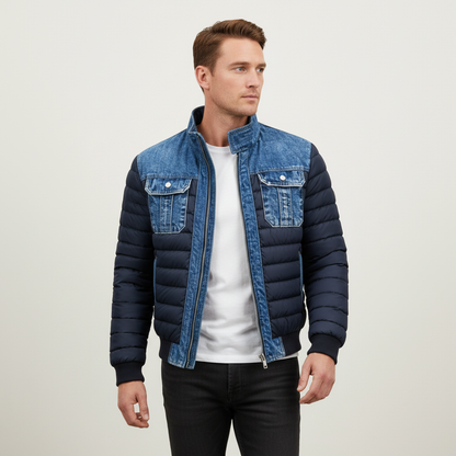 Vincenzo | Hybridjacka i quiltad denim