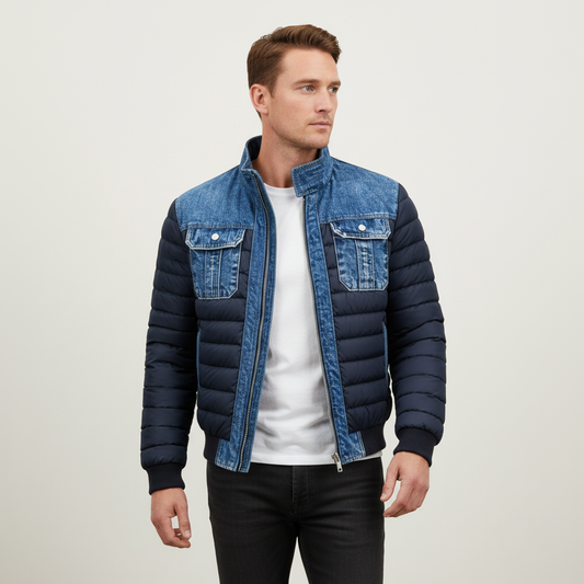 Vincenzo | Hybridjacka i quiltad denim