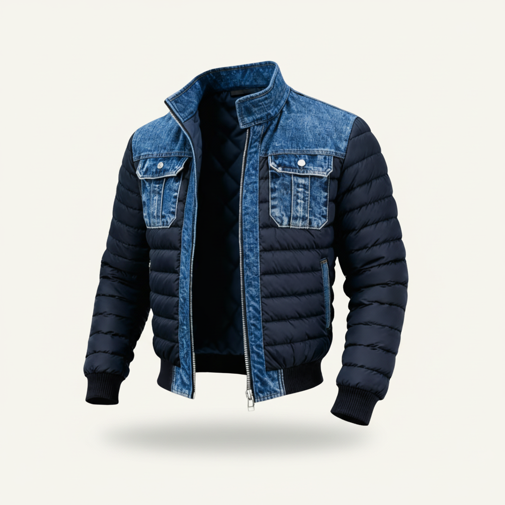 Vincenzo | Hybridjacka i quiltad denim