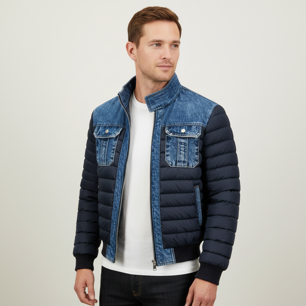 Vincenzo | Hybridjacka i quiltad denim