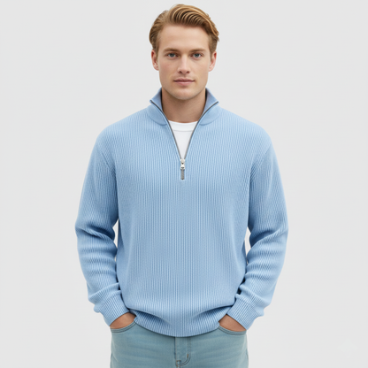 Noreva Essential Quarter Zip | Ribbad tröja med dragkedja