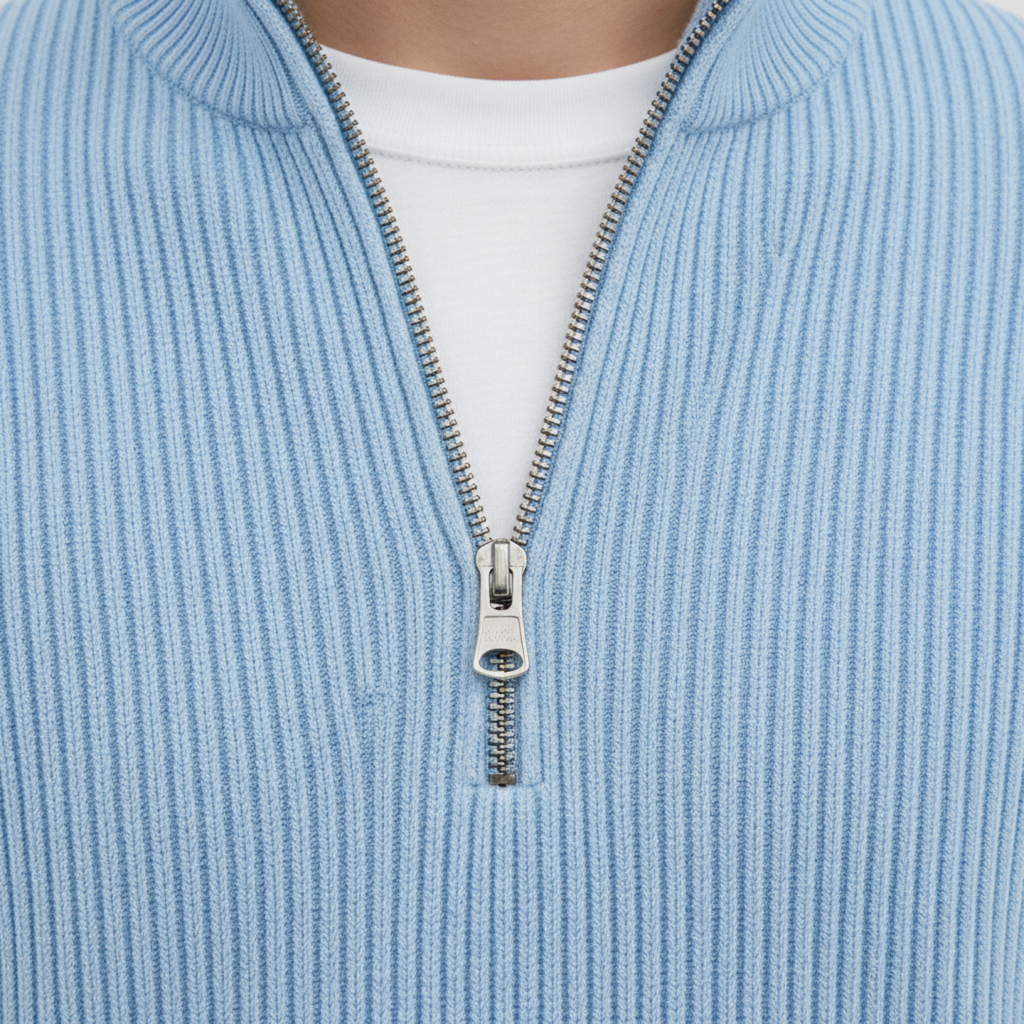 Noreva Essential Quarter Zip | Ribbad tröja med dragkedja