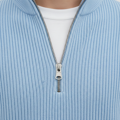 Noreva Essential Quarter Zip | Ribbad tröja med dragkedja